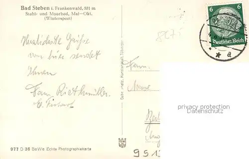 AK / Ansichtskarte Bad_Steben Staatliches Kurhaus im Frankenwald Bad_Steben