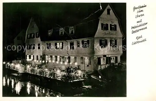 AK / Ansichtskarte Bad_Liebenzell Gasthaus zum Loewen mit beleuchteter Seeterrasse Bad_Liebenzell