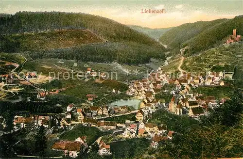 AK / Ansichtskarte Bad_Liebenzell Stadtpanorama mit Blick zur Burg Kurort im Schwarzwald Bad_Liebenzell