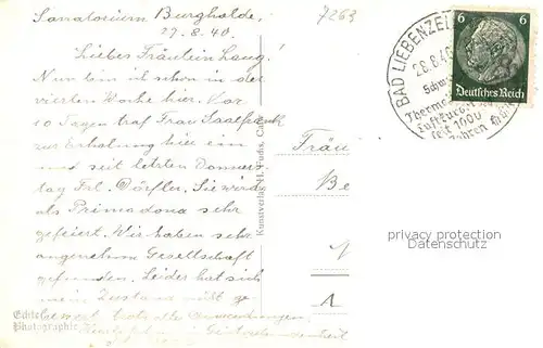 AK / Ansichtskarte Bad_Liebenzell Blumenwiese Sanatorium Burghalde Bad_Liebenzell