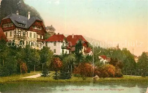 AK / Ansichtskarte Bad_Liebenzell Partie bei den Kuranlagen Restaurant zum Kurpark Kurort im Schwarzwald Bad_Liebenzell