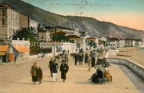 AK / Ansichtskarte Menton_Alpes_Maritimes La Promenade du Midi Menton_Alpes_Maritimes