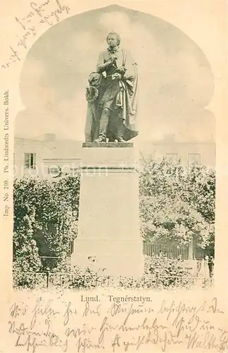 AK / Ansichtskarte Lund_Daenemark Tegnerstatyn Lund Daenemark