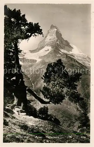 AK / Ansichtskarte Zermatt_VS mit Matterhorn und Riffelalp Zermatt_VS