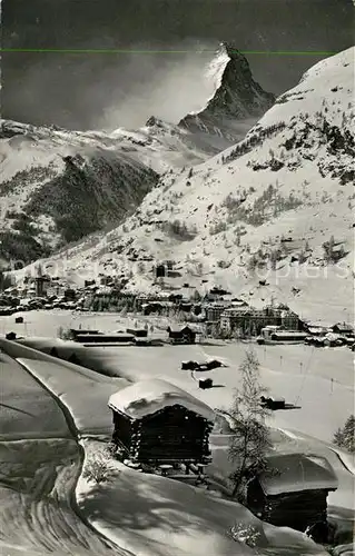 AK / Ansichtskarte Zermatt_VS mit Matterhorn Zermatt_VS