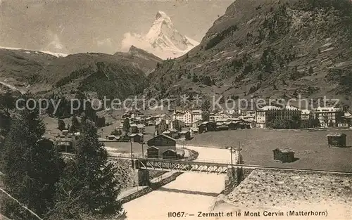 AK / Ansichtskarte Zermatt_VS mit Matterhorn Zermatt_VS