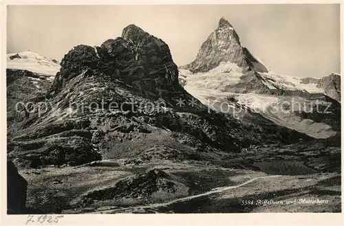 AK / Ansichtskarte Riffelhorn mit Matterhorn Riffelhorn