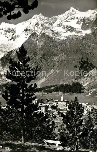 AK / Ansichtskarte Saas Fee mit Taeschhorn Dom und Lenzspitze Saas Fee