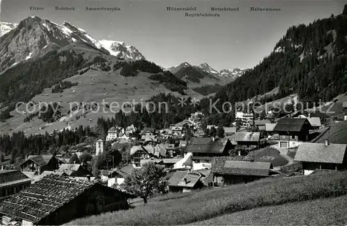 AK / Ansichtskarte Adelboden mit Hahnenmoos Pass Adelboden