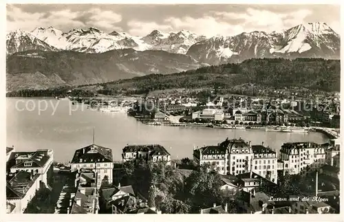 AK / Ansichtskarte Luzern_LU mit Alpenpanorama Luzern_LU