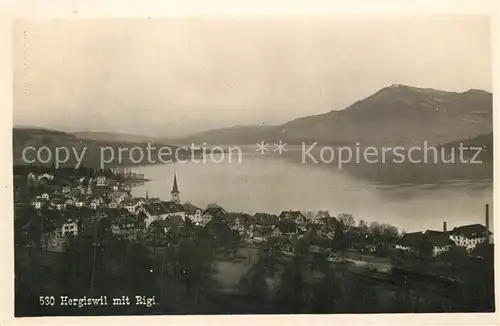 AK / Ansichtskarte Hergiswil_NW Panorama mit Rigi Hergiswil NW