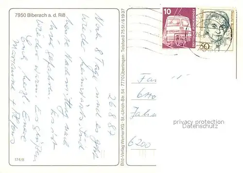 AK / Ansichtskarte Biberach_Riss Stadthalle Schwimmbad  Biberach Riss