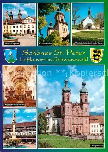 AK / Ansichtskarte St_Peter_Schwarzwald Wallfahrtskirche Lindenberg Bertholdsplatz Klosterkirche St_Peter_Schwarzwald