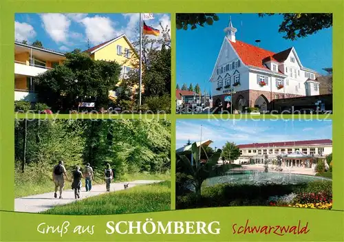 AK / Ansichtskarte Schoemberg_Schwarzwald Rathaus Haus am Kurpark Kurhaus  Schoemberg Schwarzwald