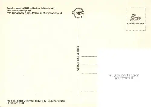 AK / Ansichtskarte Schoenwald_Schwarzwald Fliegeraufnahme Schoenwald Schwarzwald