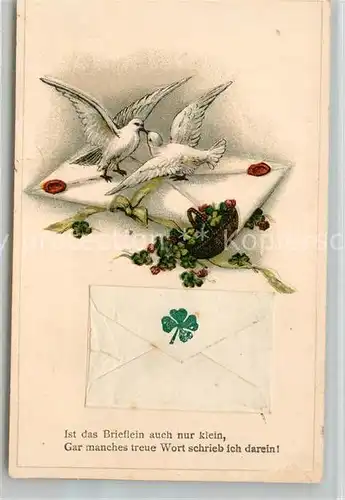 AK / Ansichtskarte Brieftaube Brief Kleeblatt Vers Litho  Brieftaube