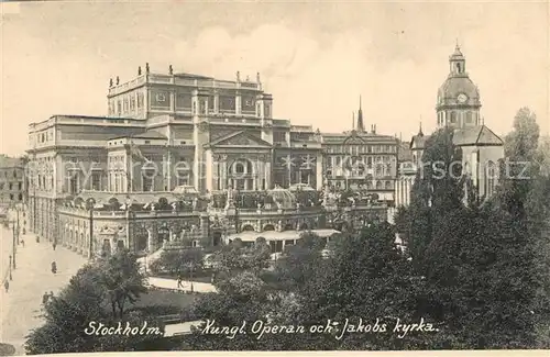 AK / Ansichtskarte Stockholm Operan och Jakobs Kyrka Stockholm