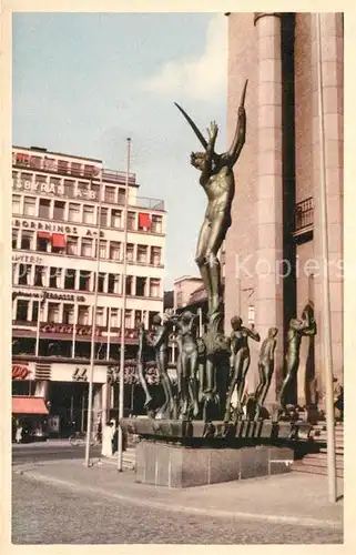 AK / Ansichtskarte Stockholm Konserthuset med Orfeusgruppen av Milles Stockholm