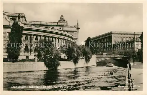 AK / Ansichtskarte Stockholm Riksbanken och Kungl. Slottet Stockholm