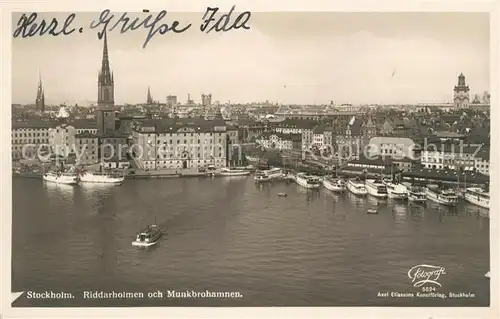 AK / Ansichtskarte Stockholm Riddarholmen och Munkbrohamnen Stockholm