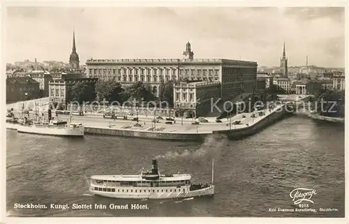 AK / Ansichtskarte Stockholm Slottet fran Grand Hotel Stockholm