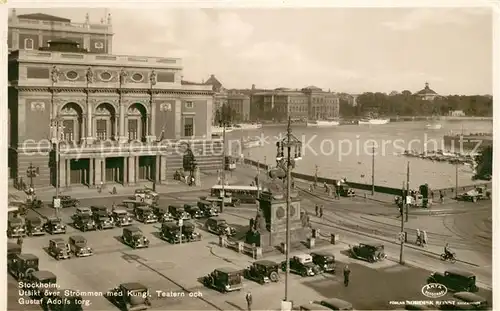 AK / Ansichtskarte Stockholm Stroemmen med Teatern och Gustaf Adolfs torg. Stockholm