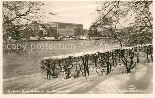 AK / Ansichtskarte Stockholm Slottet fran Skeppsholmen Stockholm