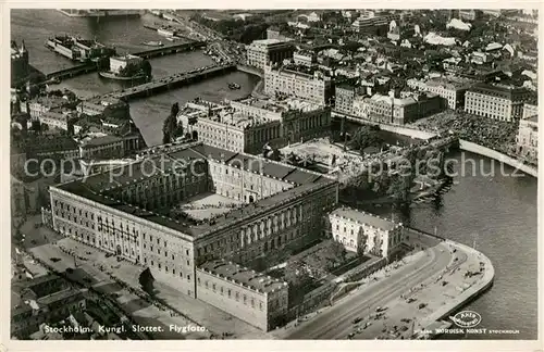 AK / Ansichtskarte Stockholm Fliegeraufnahme Kungl. Slottet  Stockholm