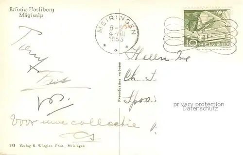 AK / Ansichtskarte Bruenig_BE mit Hasliberg und Maegisalp Bruenig_BE