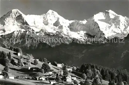 AK / Ansichtskarte Beatenberg Eiger Moench und Jungfrau Fliegeraufnahme Beatenberg