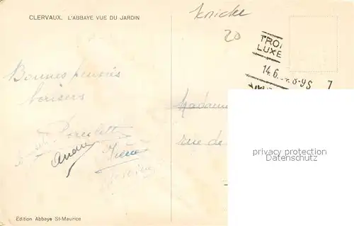 AK / Ansichtskarte Clervaux Abbaye vue du Jardin Clervaux