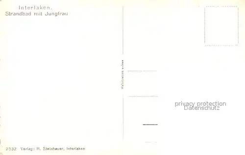 AK / Ansichtskarte Interlaken_BE Strandbad mit Jungfrau Interlaken_BE