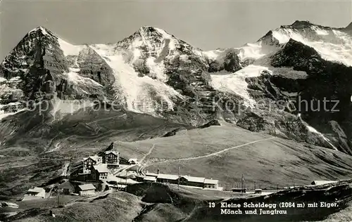 AK / Ansichtskarte Kleine_Scheidegg_Interlaken mit Eiger Moench und Jungfrau Kleine_Scheidegg