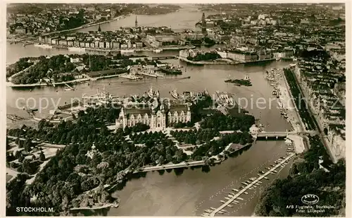 AK / Ansichtskarte Stockholm Fliegeraufnahme Schloss Stockholm