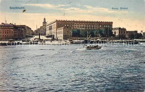 AK / Ansichtskarte Stockholm Schloss Schiffe Stockholm