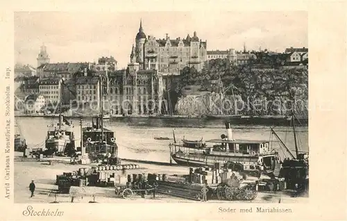AK / Ansichtskarte Stockholm Soeder Mariahissen Schiffe Stockholm