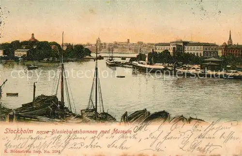 AK / Ansichtskarte Stockholm Blasieholmshamnen Museum Stockholm