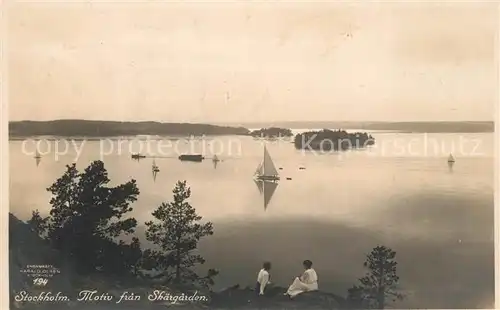 AK / Ansichtskarte Stockholm Skaergarden Segelschiffe  Stockholm