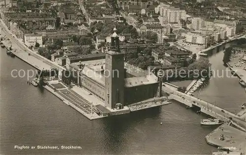 AK / Ansichtskarte Stockholm Fliegeraufnahme Stadhuset Stockholm