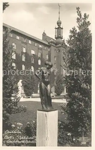 AK / Ansichtskarte Stockholm Stadhuset Park Denkmal Stockholm