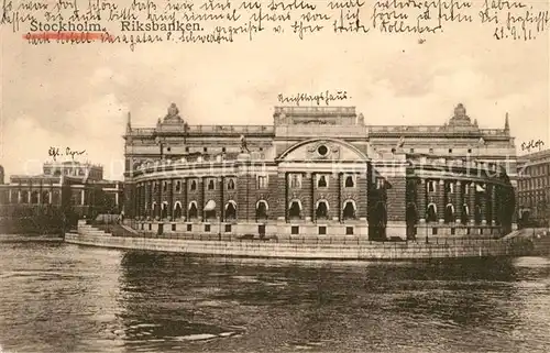 AK / Ansichtskarte Stockholm Riksbanken Stockholm
