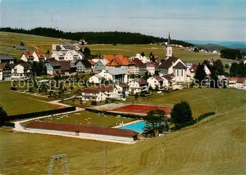 AK / Ansichtskarte Sch?nwald Schwarzwald Kirche Schwimmbad Panorama