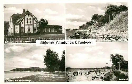 AK / Ansichtskarte Altenhof Eckernf?rde Bahnhofgastst?tte Steilk?ste Kurstrand M?wenberge