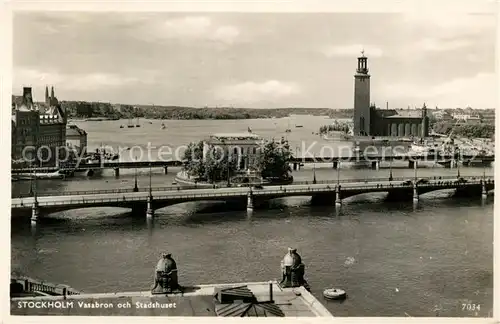 AK / Ansichtskarte Stockholm Vasabron Stadshuset Stockholm