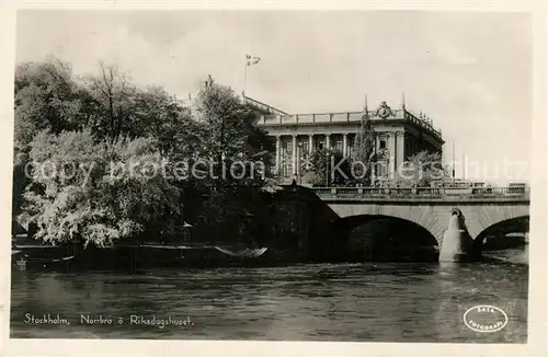 AK / Ansichtskarte Stockholm Norrbro Riksdagshuset Stockholm