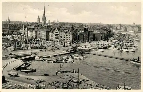 AK / Ansichtskarte Stockholm Panorama Hafen Stockholm