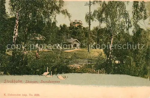 AK / Ansichtskarte Stockholm Skansen Svandammen Stockholm