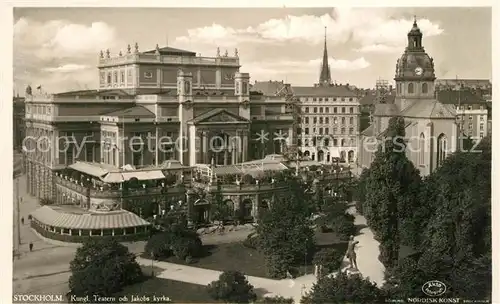 AK / Ansichtskarte Stockholm Koenigliches Theater Jakobskirche Stockholm