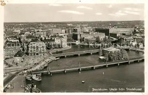 AK / Ansichtskarte Stockholm Blick vom Stadthaus Panorama Stockholm