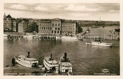 AK / Ansichtskarte Stockholm Hafen Nationalmuseum Stockholm